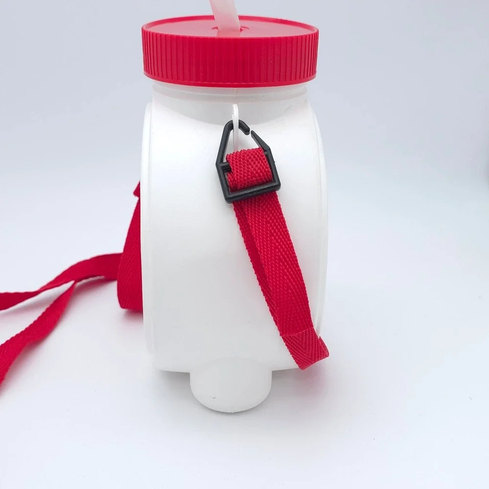 Wendy's Coca-Cola Vintage Canteen Plastic White Red Strap Retro Water Bottle 90s